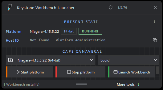 Keystone Workbench Launcher, compact pad