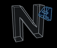 Keystone N4 loading splash, a dark wireframe N with a blue 4.